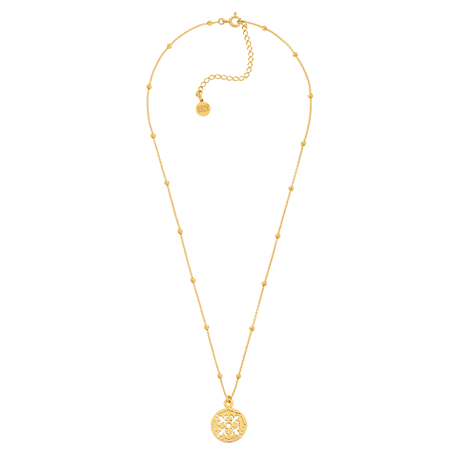 Chain with gold-plated beads and Casablanca rosette