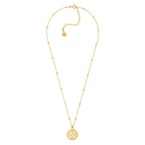 Chain with gold-plated beads and Casablanca rosette