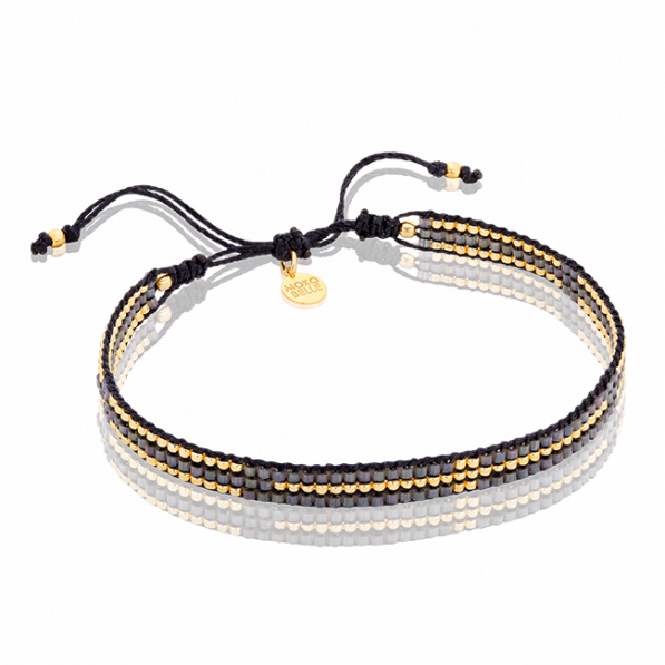Grey-gold braided bracelet CROSSROAD