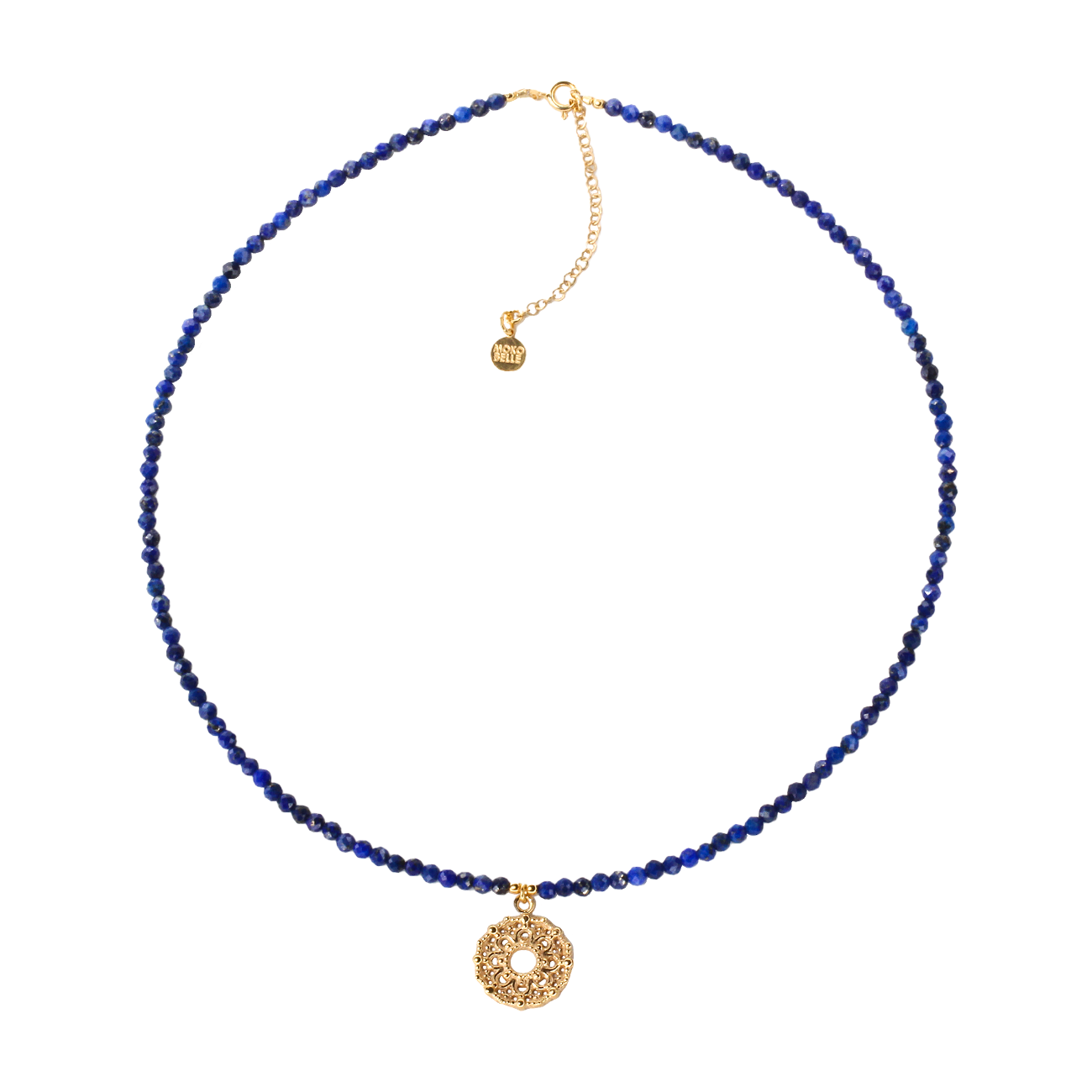 Naszyjnik choker z lapisów lazuli z rozetką Kaira