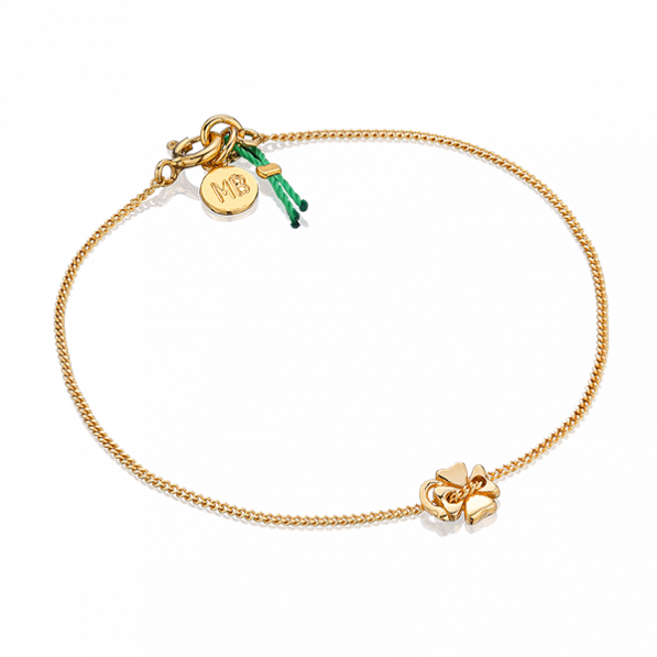 Gold-plated braclet with lucky clover