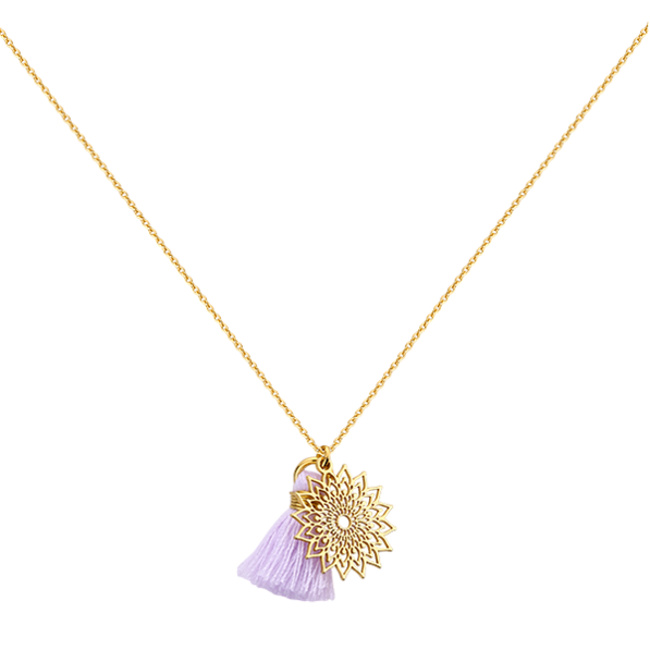 Necklace with crown chakra and tassel