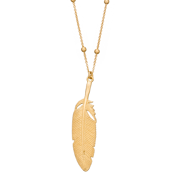 Chain necklace with feather pendant