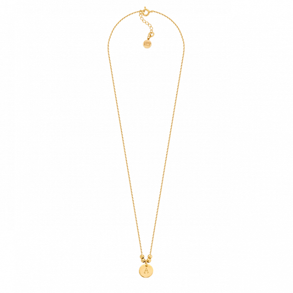 Chain necklace with a coin and engraved letter