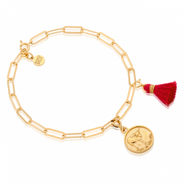 Bracelet with Chinese zodiac coin and tassel