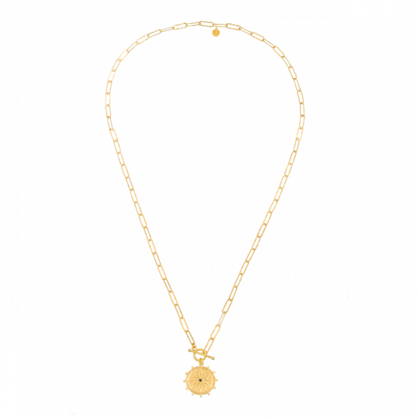 Solaris rosette chain necklace with decorative clasp